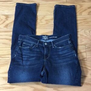 8 Signature Levi Strauss Gold Curvy Straight Dark Blue Denim Jeans